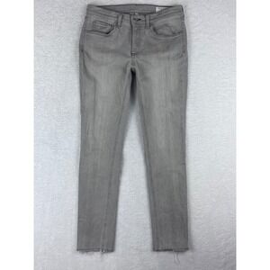 Rag & Bone Ankle Skinny Jeans Gray Wash Frayed Hem Denim‎ Size 28 USA Made